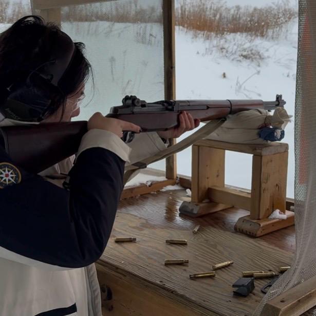 The sound of M1 Garand rifle being fired