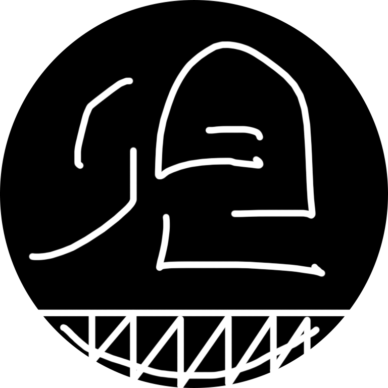 The black circle and white lines elements in the first icon