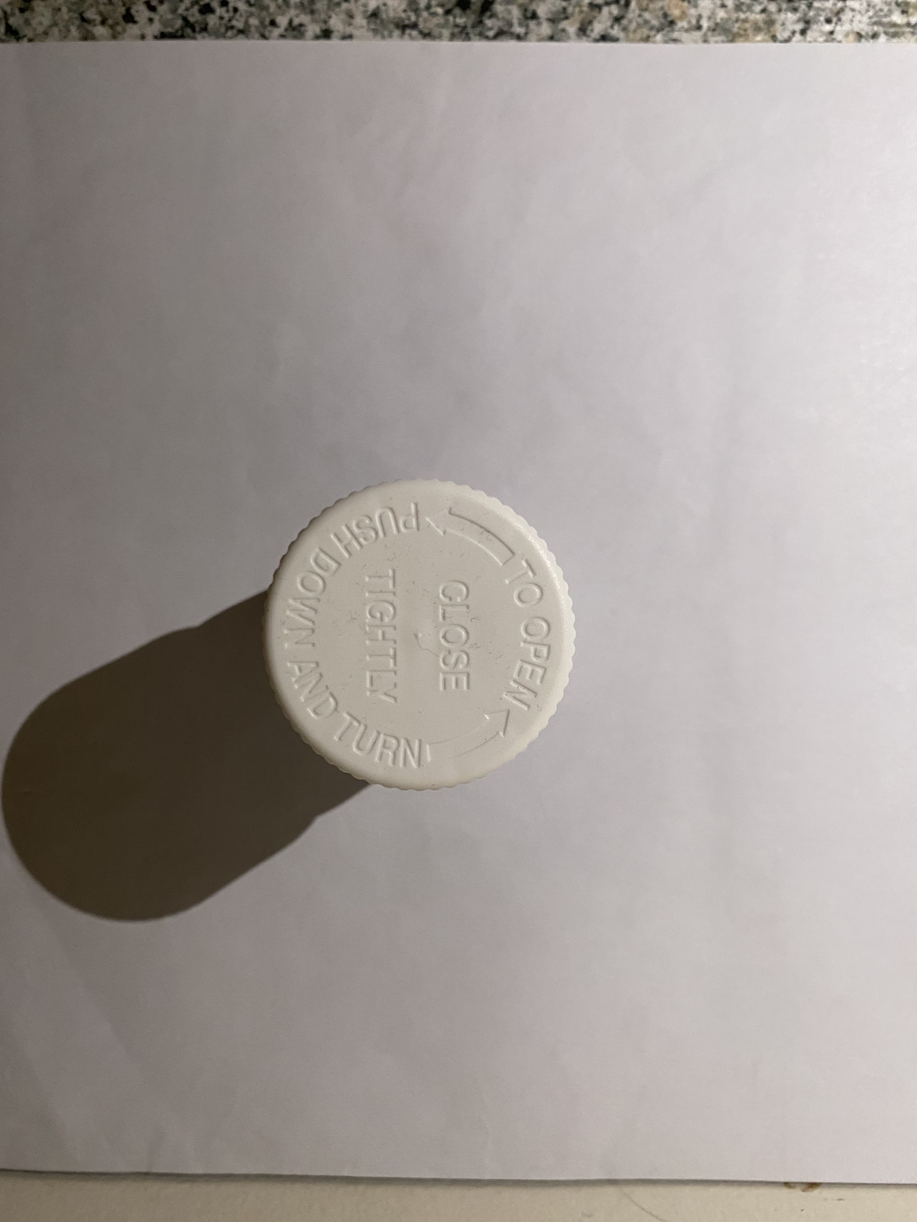 The top view of the medicine bottle